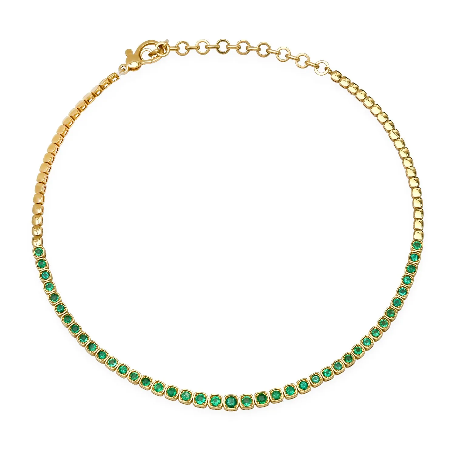 Emerald Goddess Square Collar Necklace