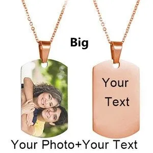 Engraving Photo Pendant Necklace