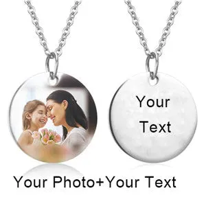 Engraving Photo Pendant Necklace