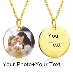 Engraving Photo Pendant Necklace