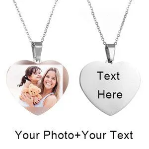 Engraving Photo Pendant Necklace