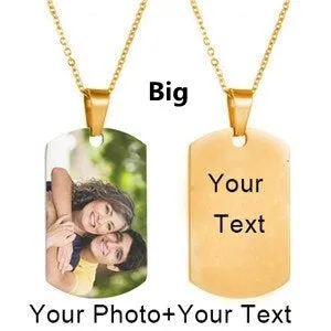 Engraving Photo Pendant Necklace