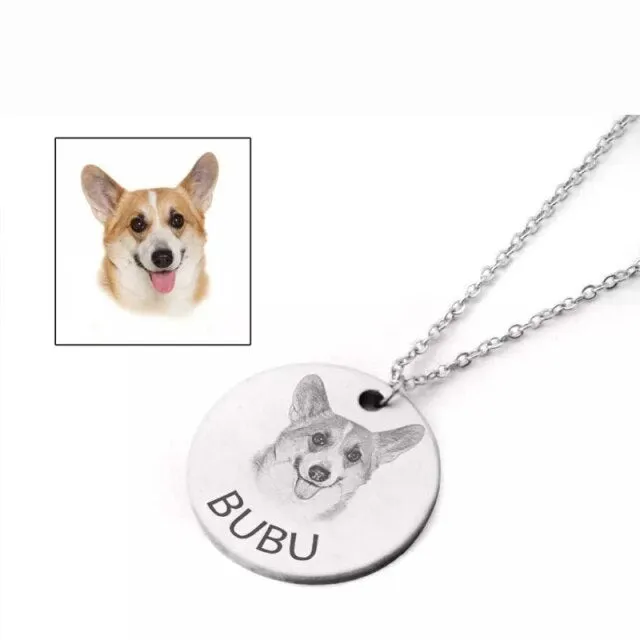 Engraving Photo Pendant Necklace