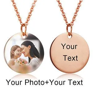 Engraving Photo Pendant Necklace