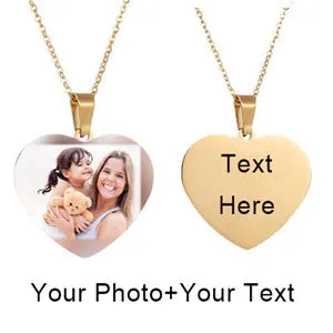 Engraving Photo Pendant Necklace