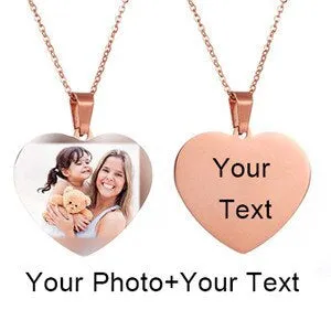 Engraving Photo Pendant Necklace