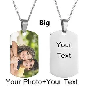 Engraving Photo Pendant Necklace