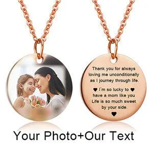 Engraving Photo Pendant Necklace