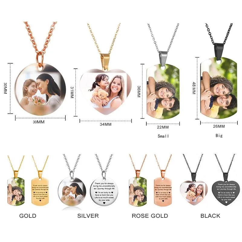 Engraving Photo Pendant Necklace