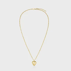 Essentielle Heart Charm Chain Necklace, Gold Colour