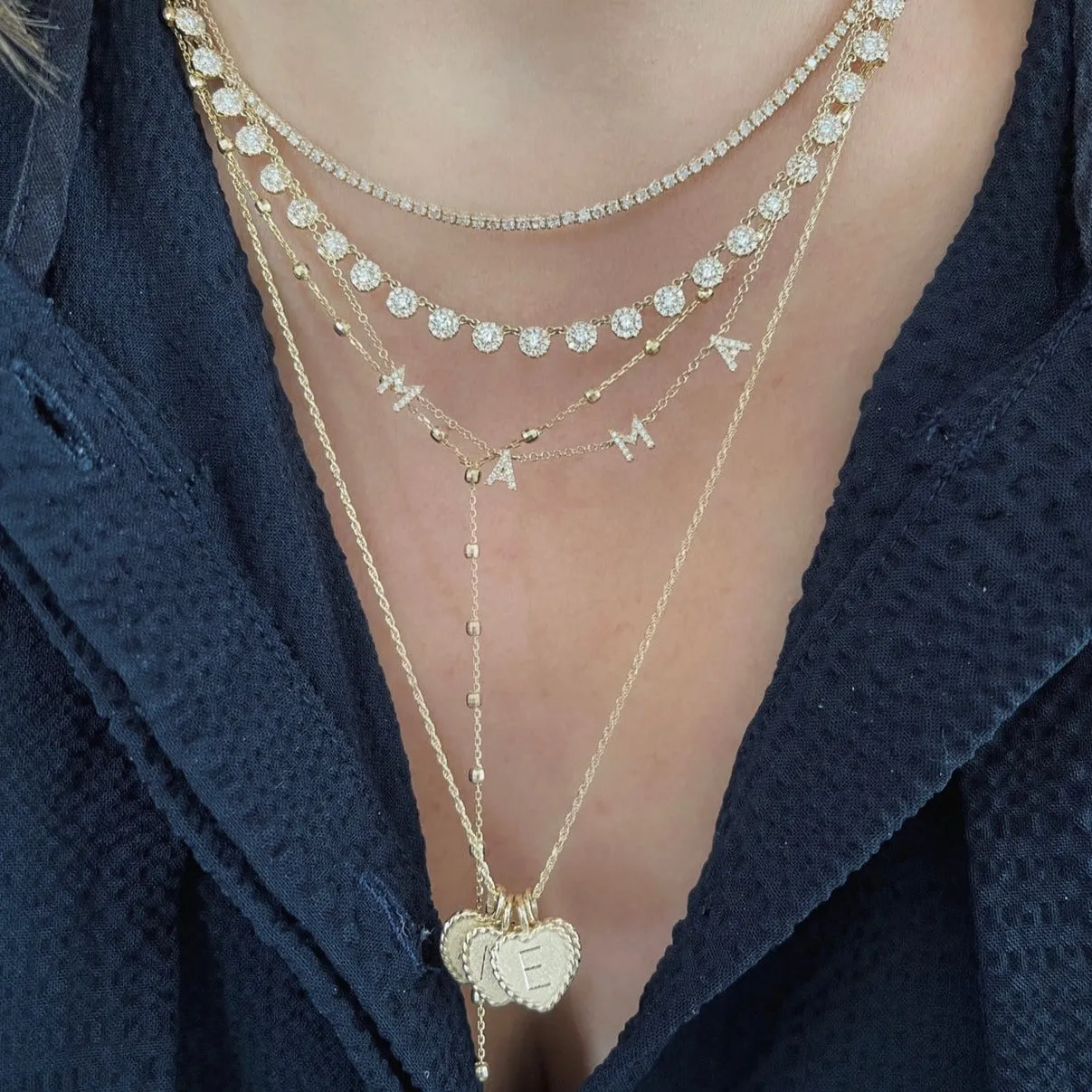 Faceted Gold Ball Chain Lariat