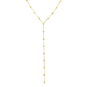 Faceted Gold Ball Chain Lariat