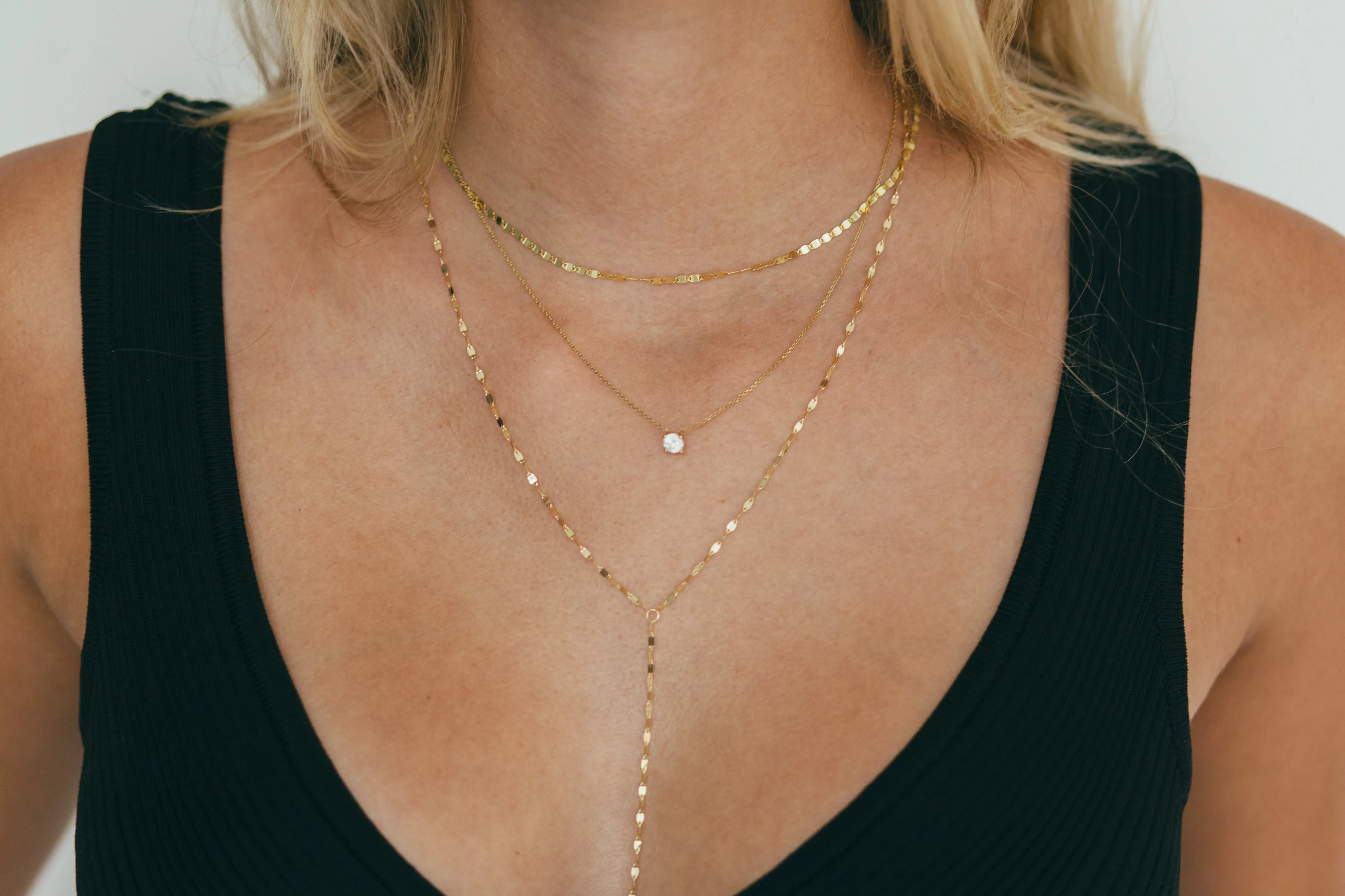 Flat Mirror Gold Choker Necklace