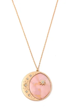 FMN108 Long Pendant Necklace Pink