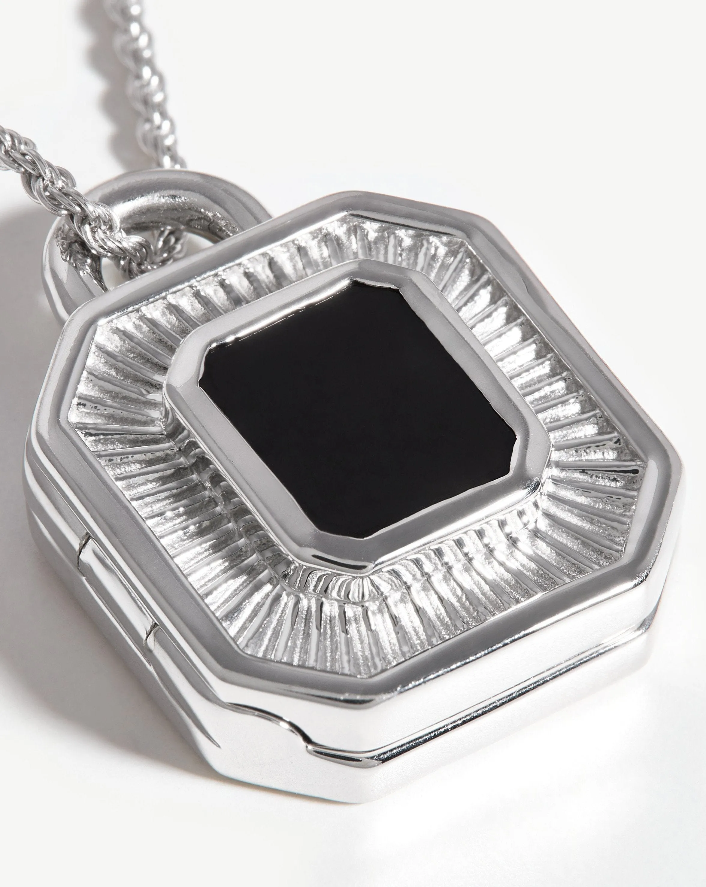 Fused Octagon Locket Necklace