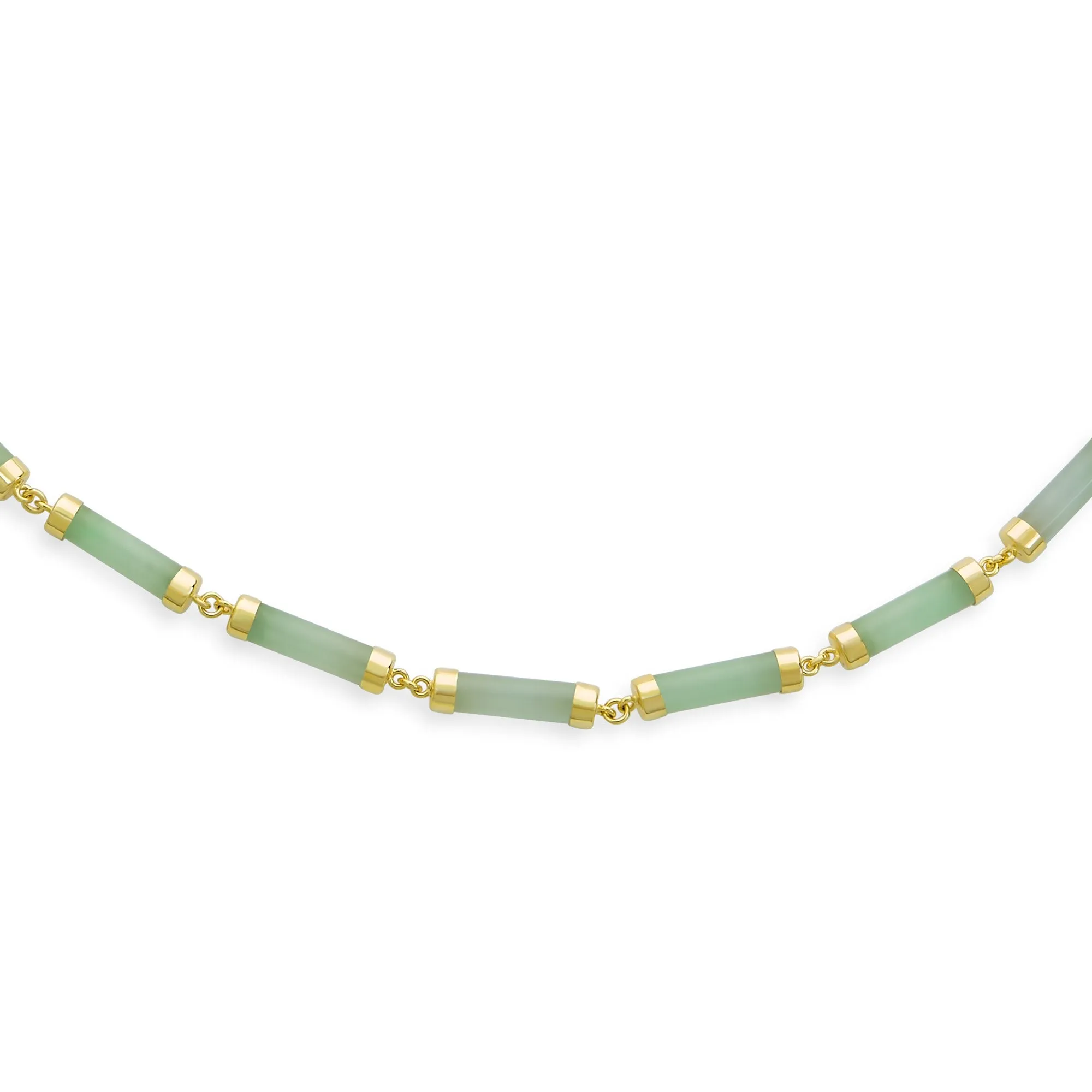 Genuine Onyx Gemstone Multi Color Green Jade Strand Tube Bar Necklace