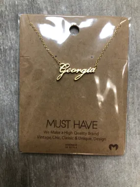 GEORGIA CURSIVE GOLD NECKLACES