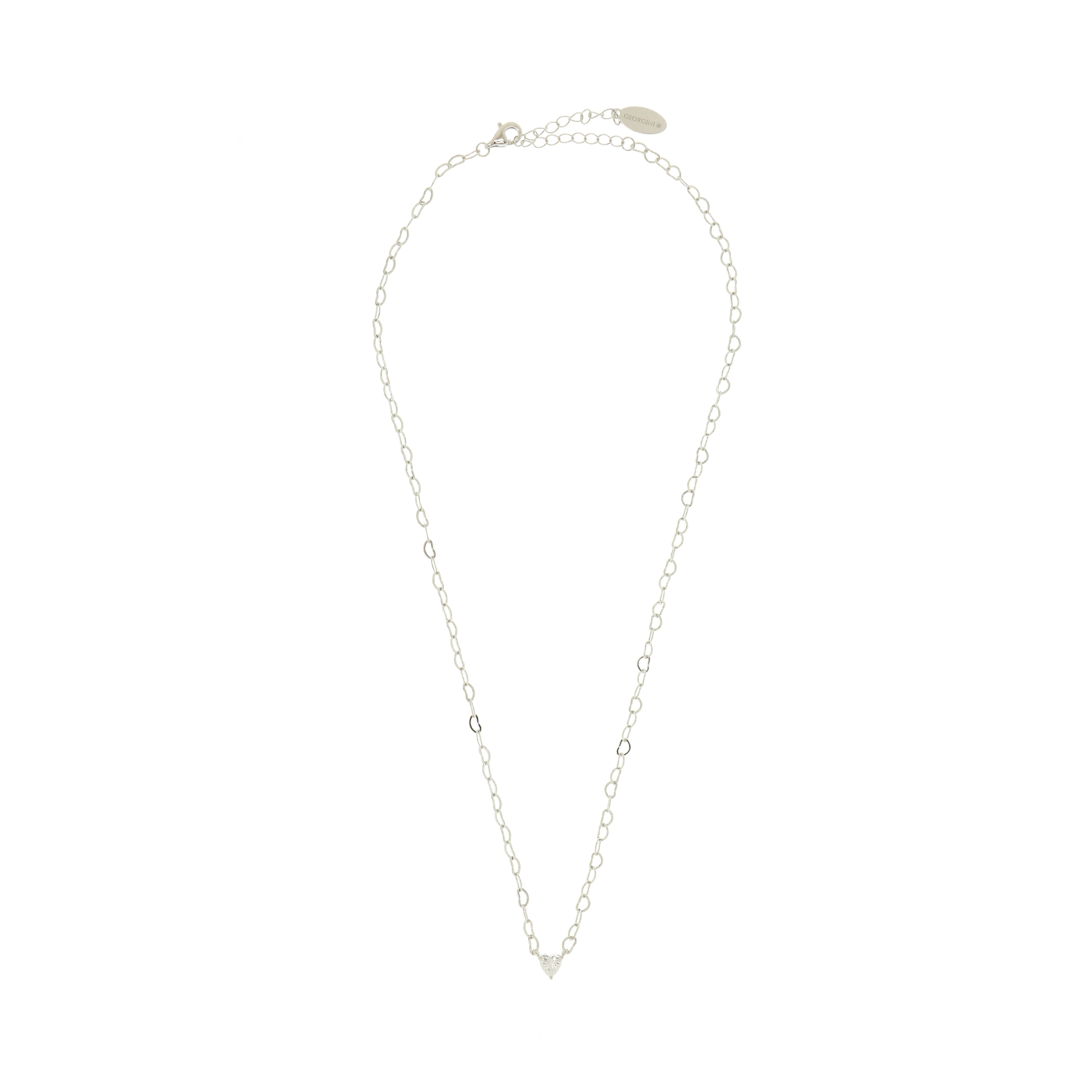 Georgini Sweetheart Heart Chain Necklace- Silver