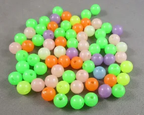 Glow in the Dark Beads Mixed Color Acrylic Various Sizes