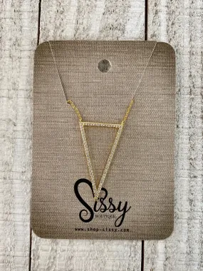 GOLD CZ TRIANGLE NECKLACES