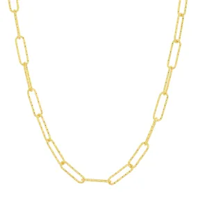 Gold Hammered Paper Clip Chain