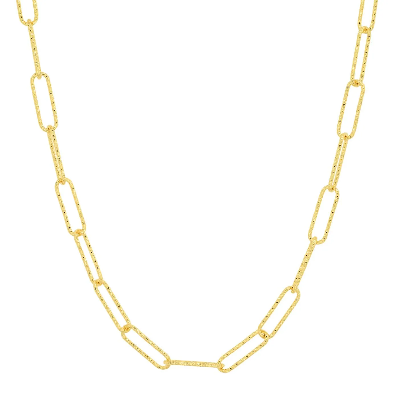 Gold Hammered Paper Clip Chain