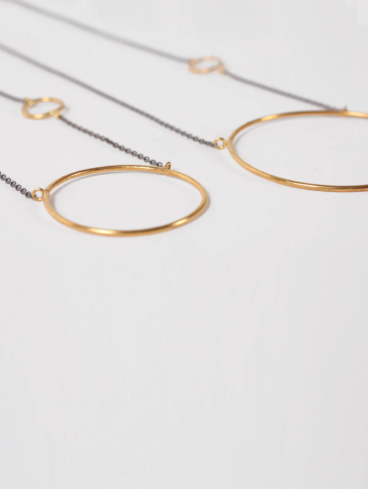 Gold Juno Necklaces with Oxidised Chain