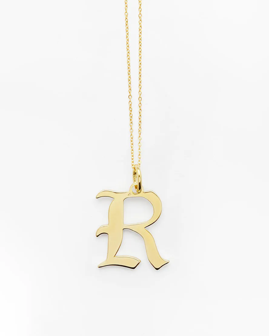 Gold Letter R Necklace