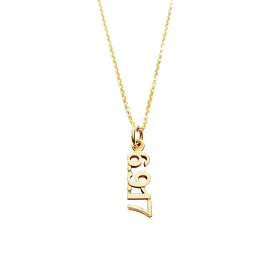 Gold Vertical Date Necklace