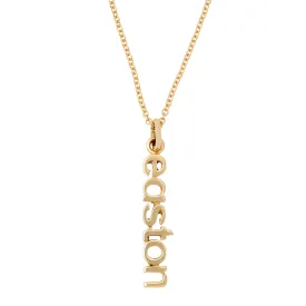 Gold Vertical Name Necklace