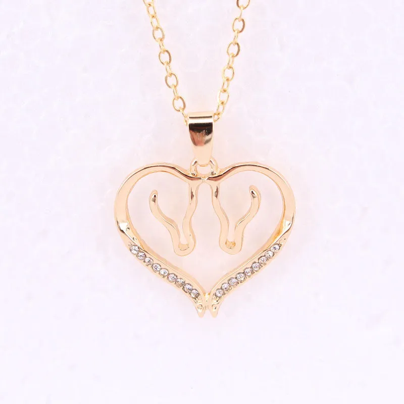 Gorgeous Horse Heart Necklaces