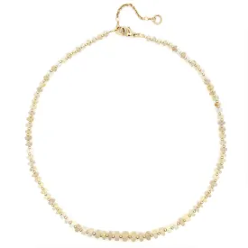 Graduated White Opal 14k Gemstone Necklace