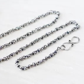 Handcrafted Sterling Silver Chain for pendant, oxidized