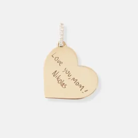 Handwriting Heart Medallion - Large