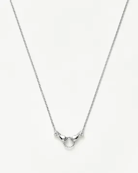 Harris Reed Mini Pendant Slider Necklace | Silver Plated with Cubic Zirconia and Black Onyx