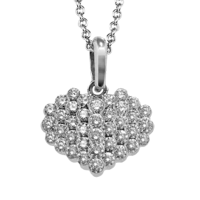 Heart Pendant Necklace in 18k Gold with Diamonds