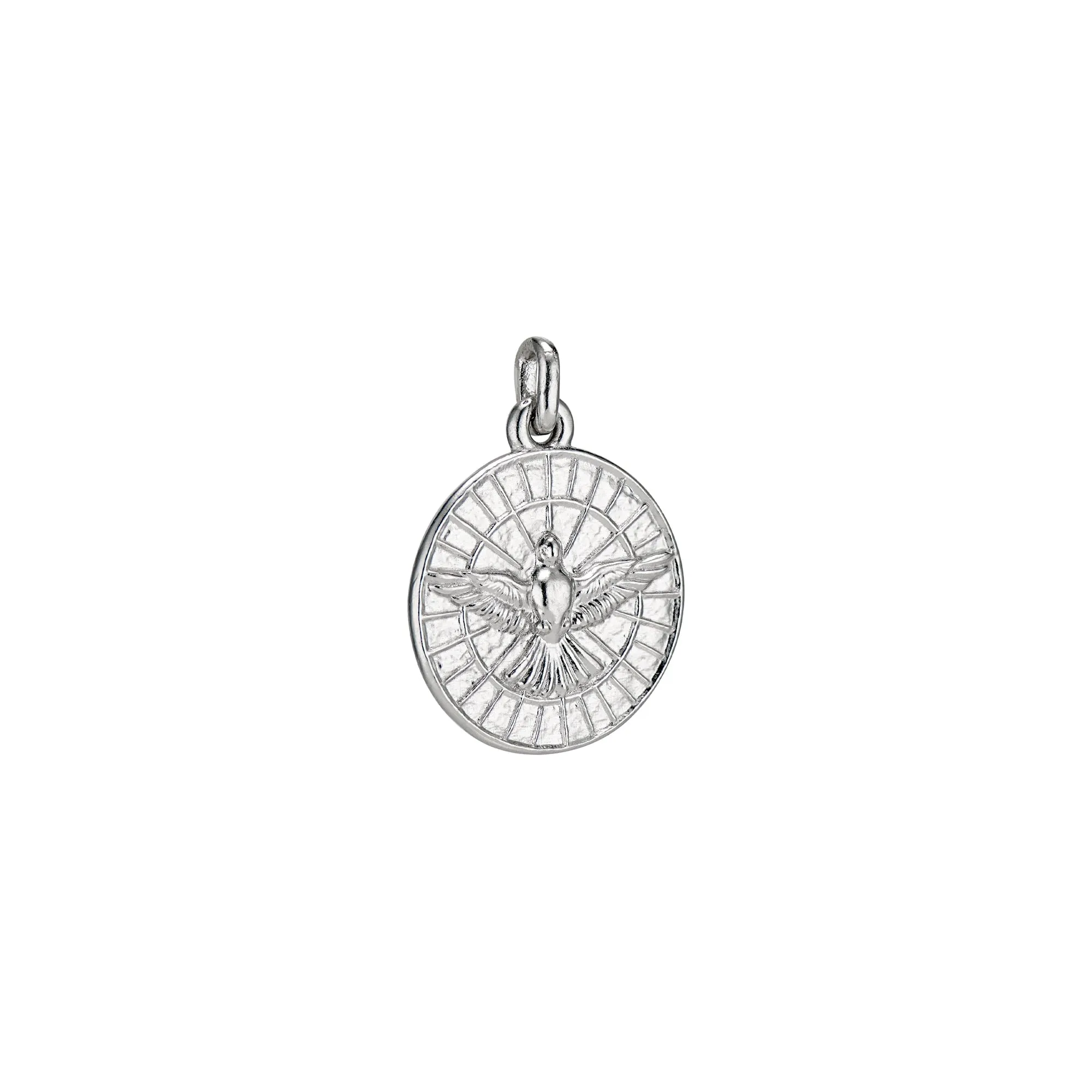 Optimized Title: Elegant Holy Spirit Medallion Pendant - Religious Jewelry