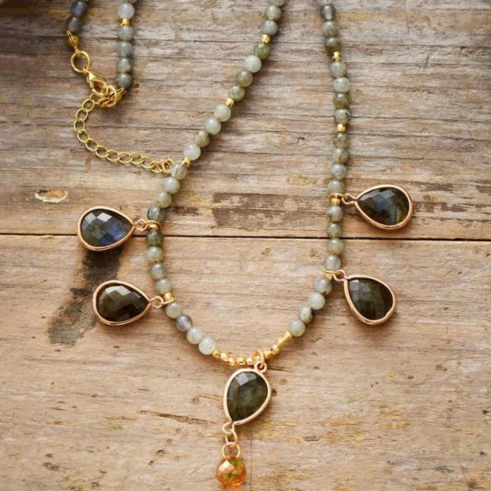 Labradorite Beads & Pendants Necklace