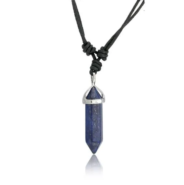 Lapis Lazuli Point Adjustable Necklace