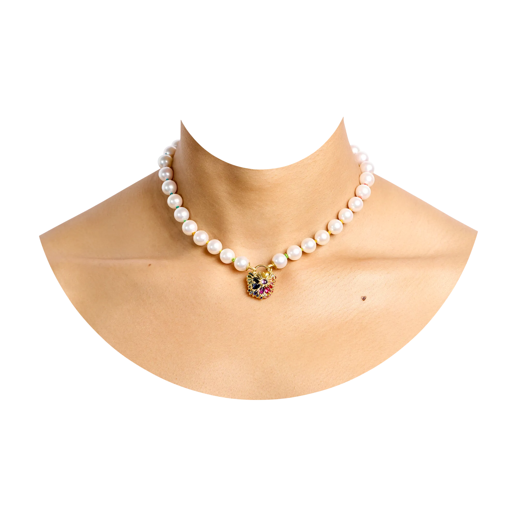 Large White Akoya Pearl Strand with Rainbow Silk - Made to Order