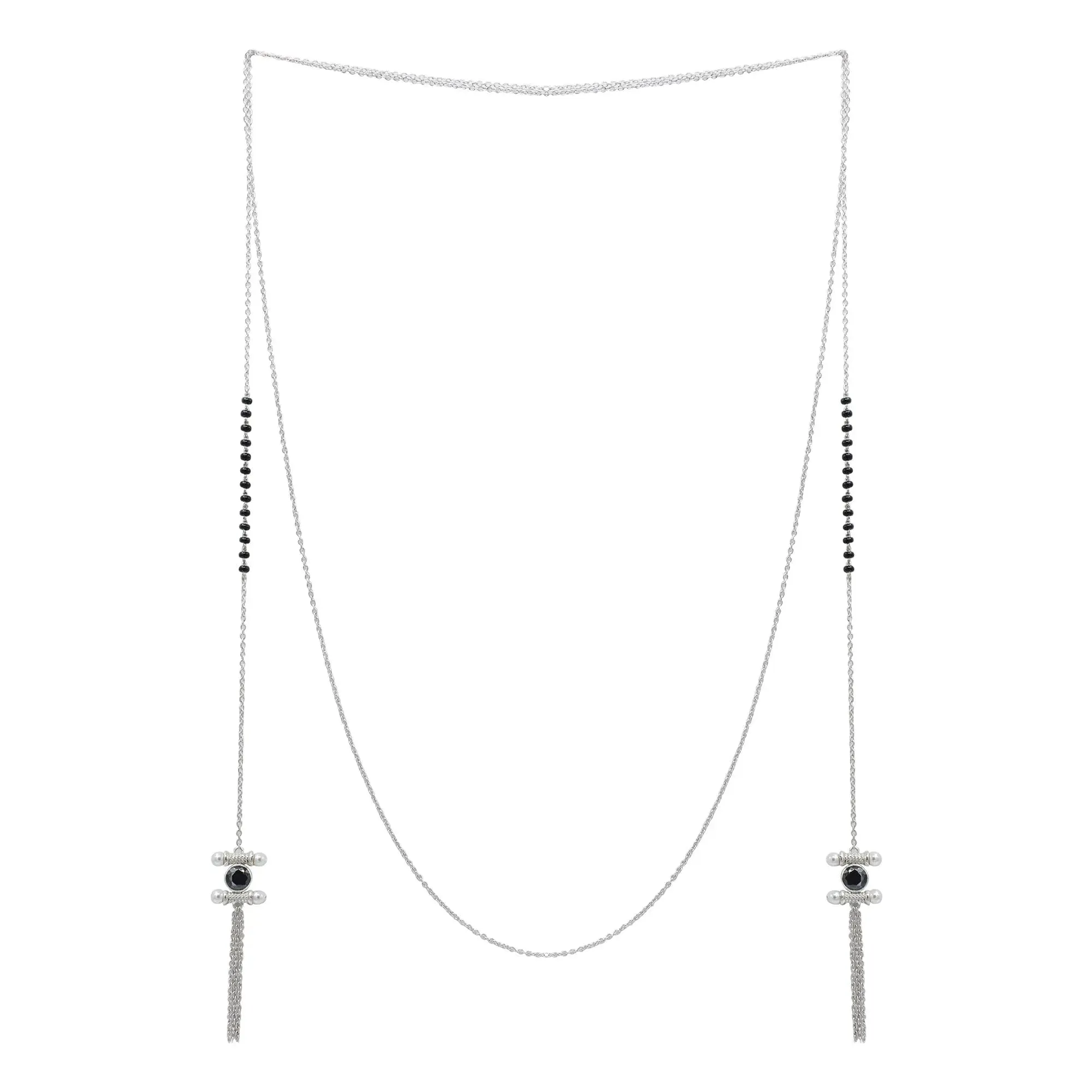 Lariat Wrap Silver 92.5 Mangalsutra Necklace