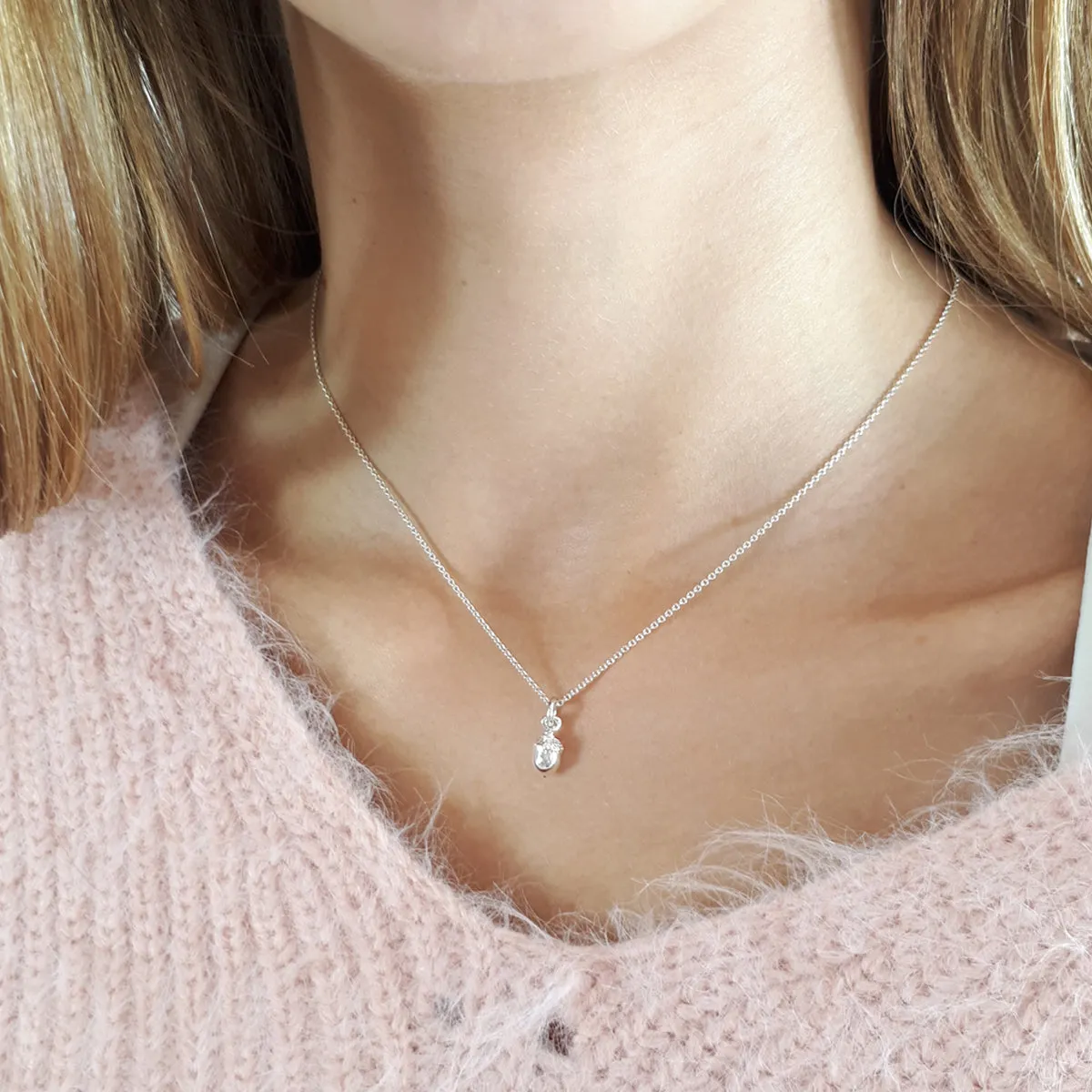 Little Acorn Silver Necklace