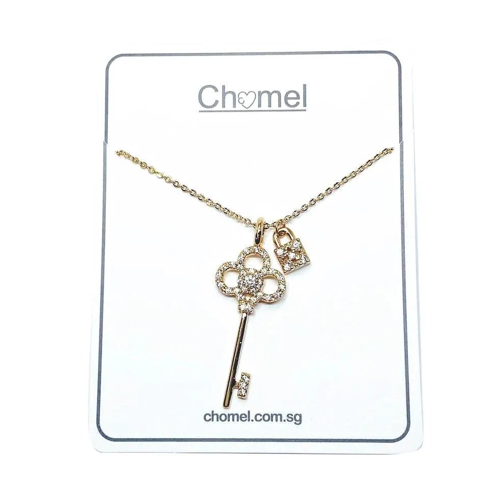 Lock & Key Cubic Zirconia Necklace