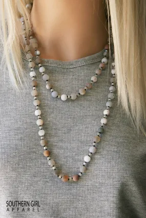 Long Multi Color Beaded Single-Strand Necklace