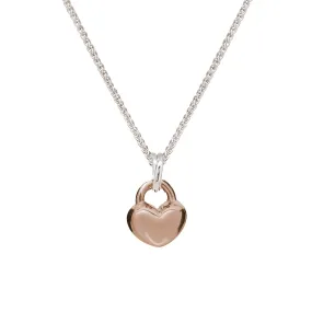 Love Heart Silver & Rose Gold Necklace