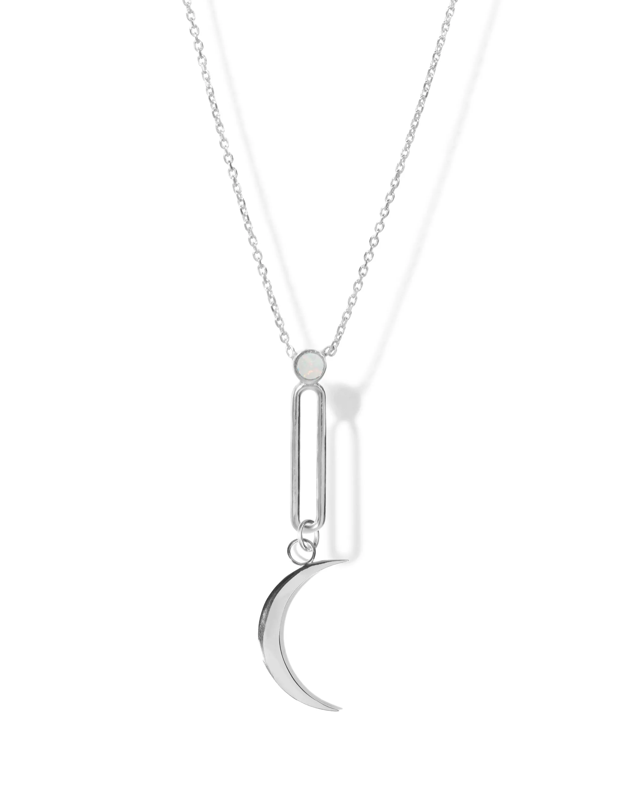 Lunar Opal Necklace <br> Silver