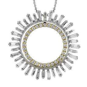 Medallion Pendant Necklace in 18k Gold with Diamonds