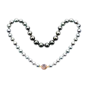 Medium Purple Sputnik Pearl Necklace - 11295