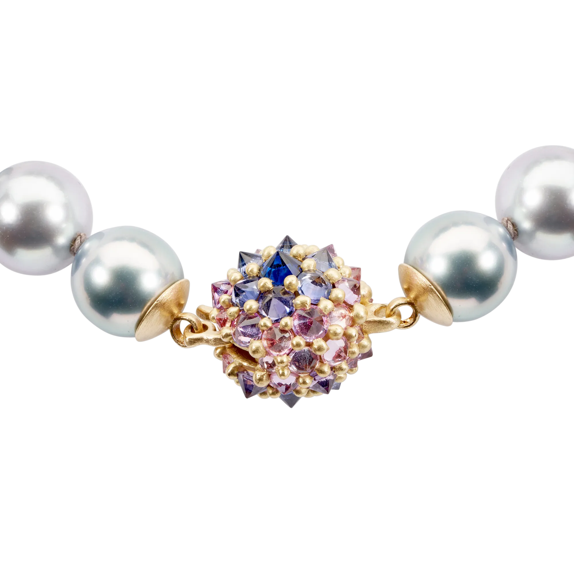 Medium Purple Sputnik Pearl Necklace - 11295