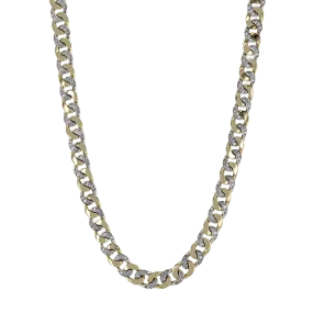 Men's Necklace In 14k Gold With Diamonds